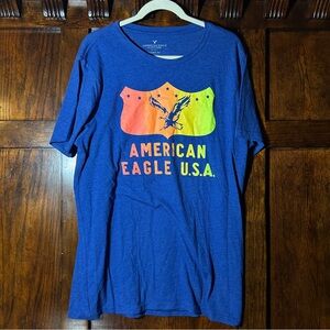American Eagle Outfitters Vibrant Blue Classic Fit Tee - Size XLT